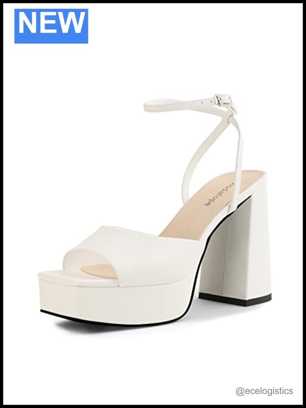 Platform Heels for Women Chunky Heel Open Toe Pumps Ankle Strap Wedding Party